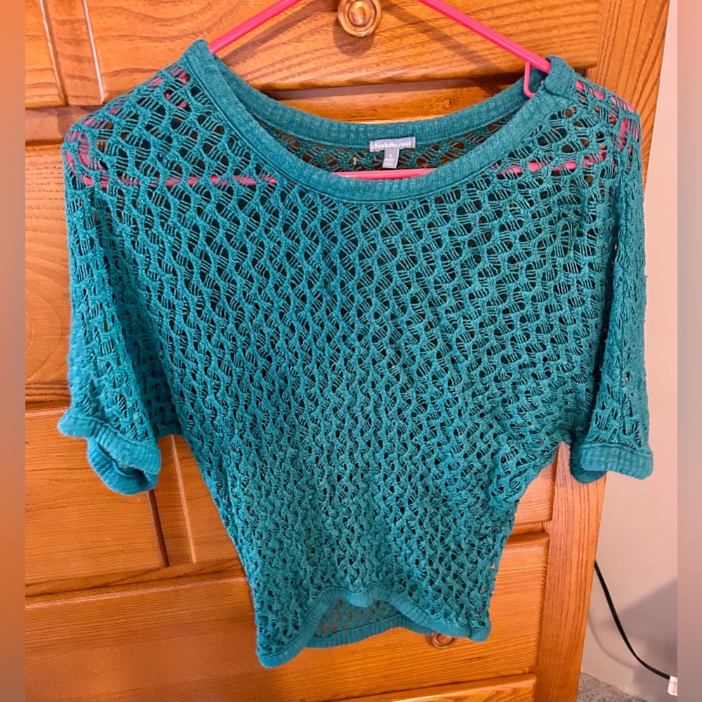 Charlotte Russe Moss Green Crochet Top